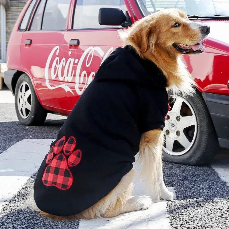 Dog Clothes For Winter Warm Pet Dog Clothes for Large Dogs Fashion Puppy Sweaters Cute Print Cat Hoodies Soft Pet Kitten Outfits Bulldog Clothes