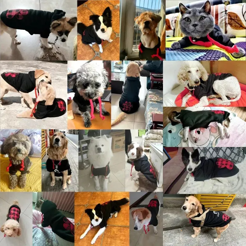 Dog Clothes For Winter Warm Pet Dog Clothes for Large Dogs Fashion Puppy Sweaters Cute Print Cat Hoodies Soft Pet Kitten Outfits Bulldog Clothes
