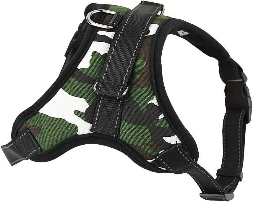 Dog Harness with Handle and Leash Set Pet Training Walking Supplies No-Pull Pet Vest to Prevent Tugging Pulling Choking, Camo