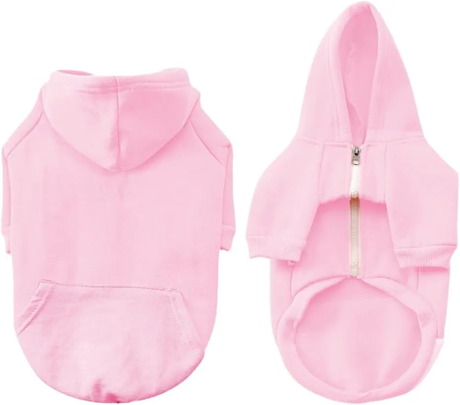 Dog Hoodie & Sweatshirt, Warm Fleece Dog & Cat Apparel, Winter Puppy Sweater with Pocket
