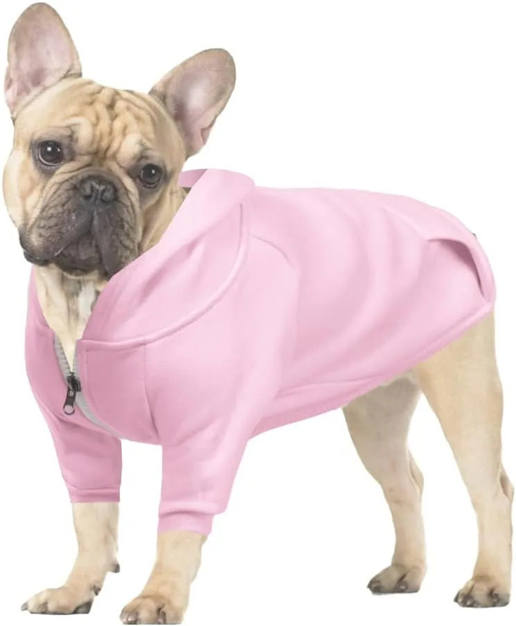 Dog Hoodie & Sweatshirt, Warm Fleece Dog & Cat Apparel, Winter Puppy Sweater with Pocket