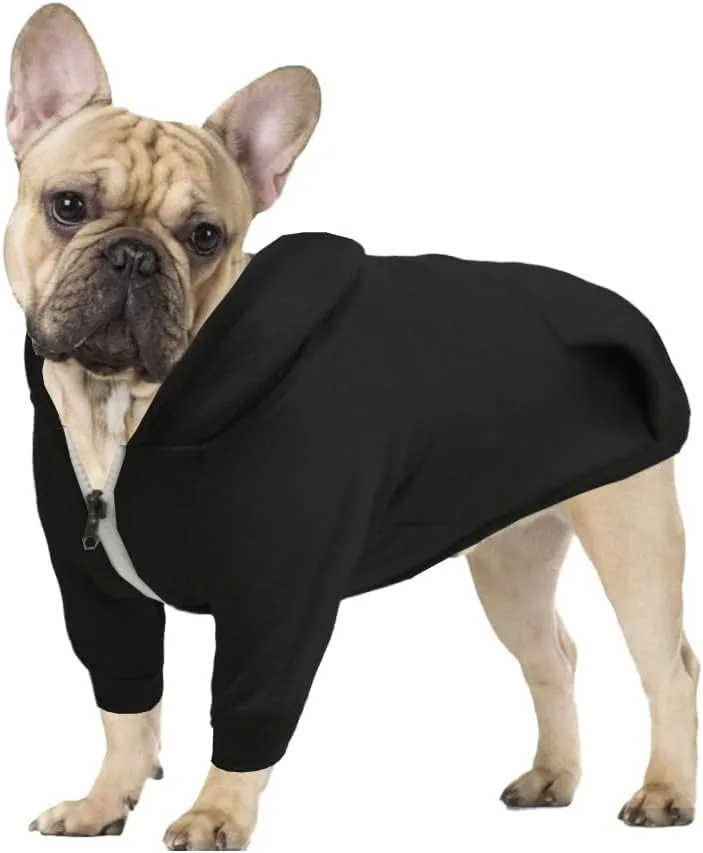 Dog Hoodie Pet Clothes, Soft Dog Sweatshirt, Warm Fleece Dog Hoodies for Small Medium Dogs, Winter Cold Weather Puppy Sweater with Pocket, Hooded Coat Costume Cat Apparel Outfit