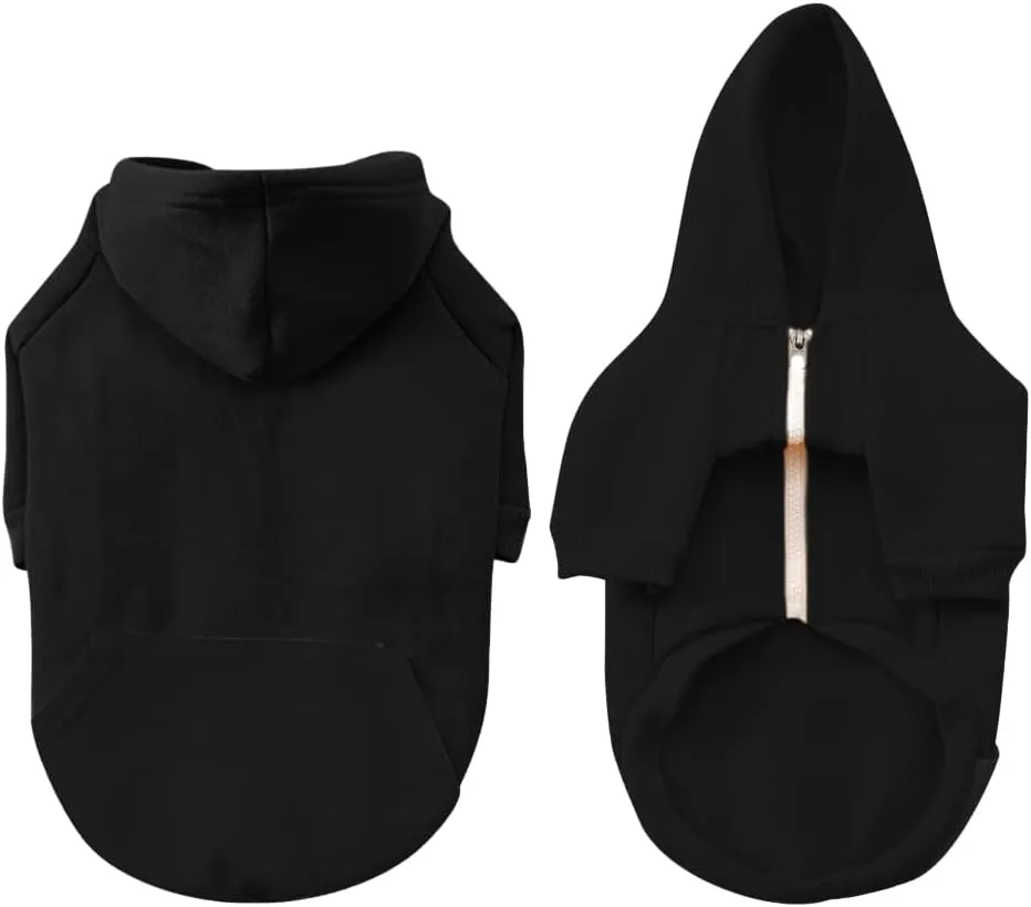 Dog Hoodie Pet Clothes, Soft Dog Sweatshirt, Warm Fleece Dog Hoodies for Small Medium Dogs, Winter Cold Weather Puppy Sweater with Pocket, Hooded Coat Costume Cat Apparel Outfit