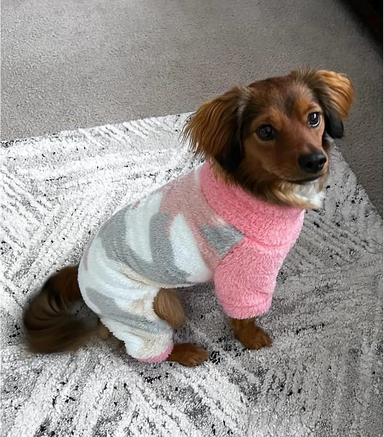 Dog Pajamas Pjs Spring Dog Sweaters for Small Dogs Warm Puppy Sweater Chihuahua Pet Clothes Onesie Coat for Yorkie Pet Jumpsuits Cat Apparel Outfits, XXS, Pink Camouflage