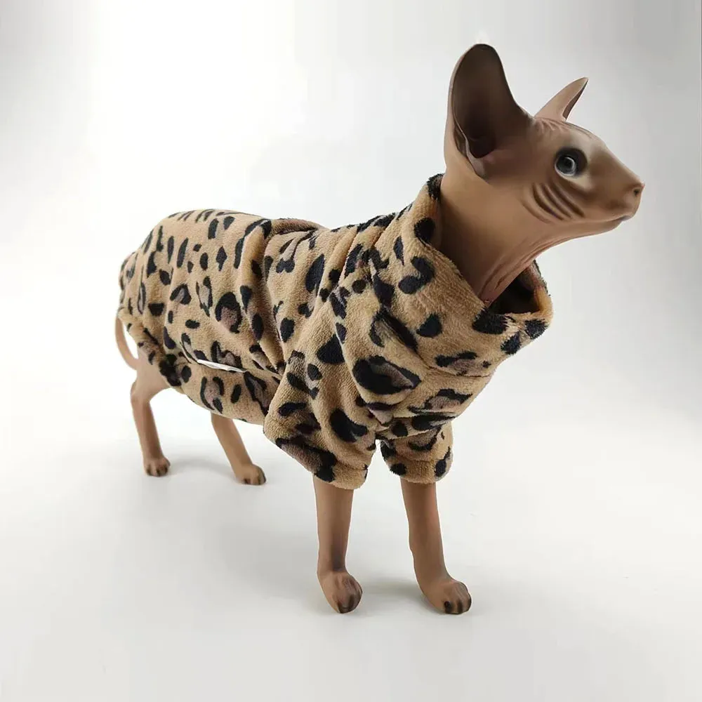 Fashion Winter Clothes for Sphynx Cats | Soft & Warm Comfort Thickened Outfits for Hairless Cats & Kittens