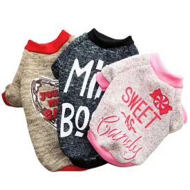 Fleece Lettered Pet Sweater