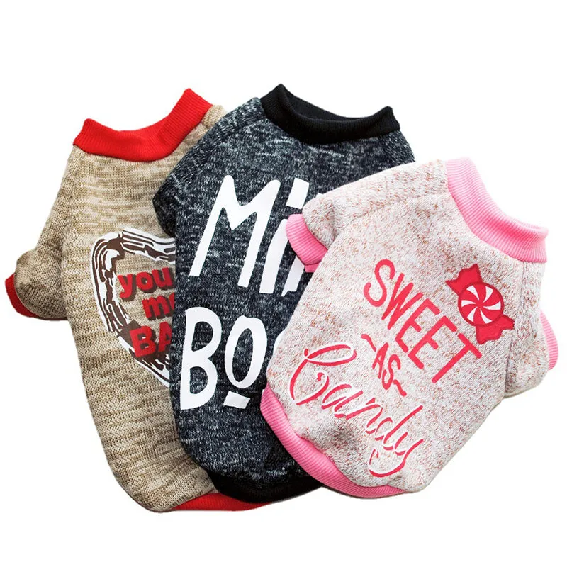 Fleece Lettered Pet Sweater