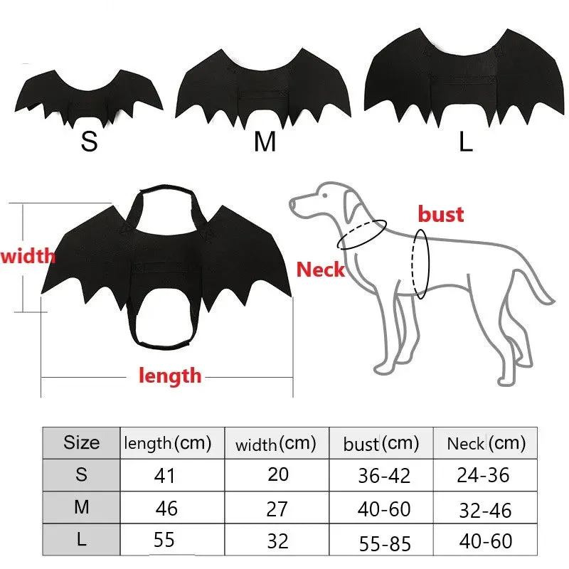 Funny Halloween Dog Clothes - Bat Wings Cosplay Costumes, Dog Costumes for Small Dogs, Cat Costumes, Dog Halloween Costume