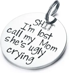 Funny Pet Tag Puppy Pet ID Tags for Cats Owner or Dog Lover Stainless Steel Dog Collar Tag