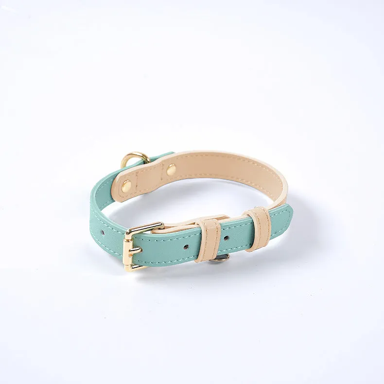 Genuine Leather Pet Dog Cat Collar Leash Dog Rope Dog Chain Dog Belt Pet Supplies