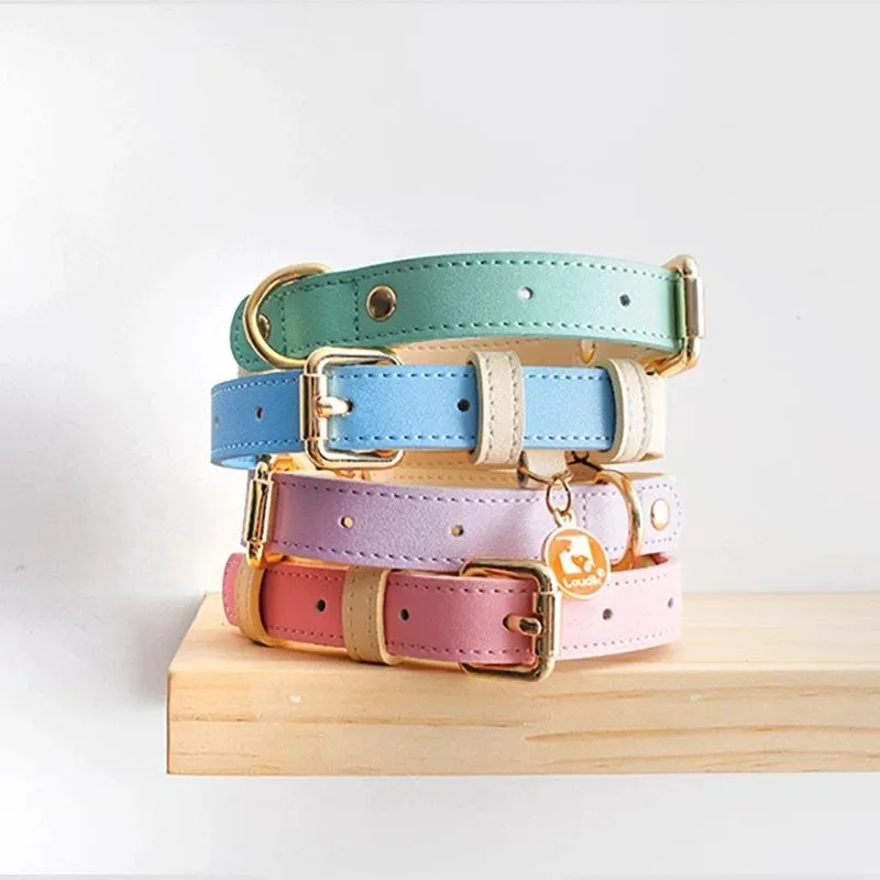 Genuine Leather Pet Dog Cat Collar Leash Dog Rope Dog Chain Dog Belt Pet Supplies