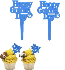 Happy Gotcha Day Pet Cupcake Picks - 24 piece (Blue)
