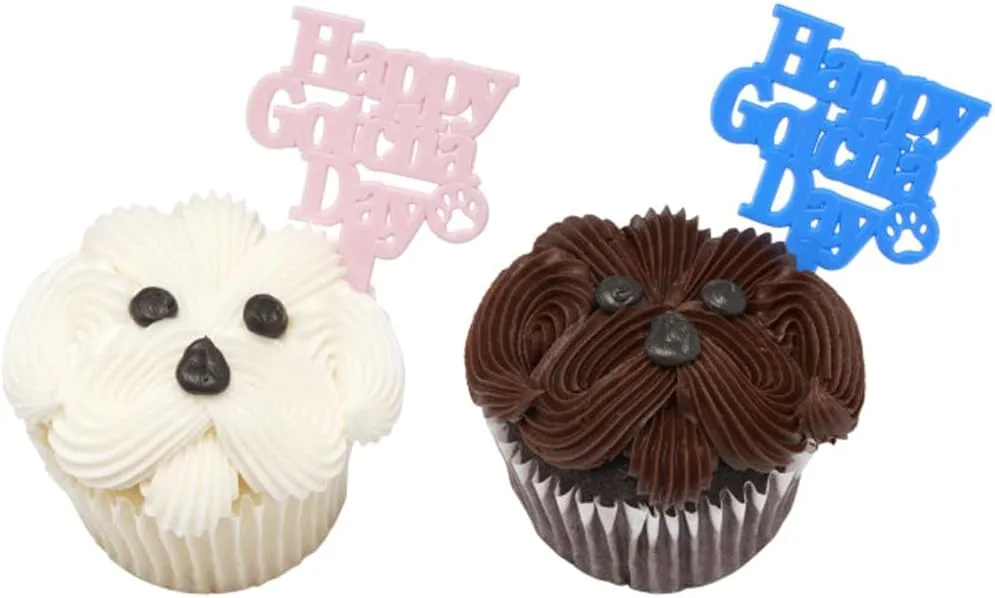 Happy Gotcha Day Pet Cupcake Picks - 24 piece (Blue)