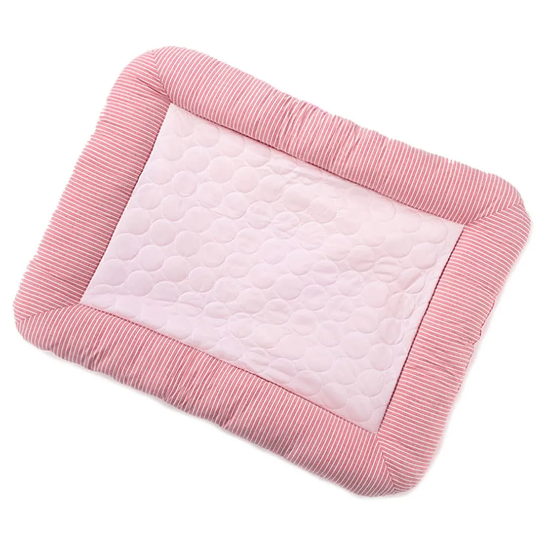Homestic Rectangular Dog & Cat Bed|Yarn Dyed Oxford Cloth|Nylon and Polyester with Cotton Filling|Self-Cooling Bed for Dog & Cat|Small Light-Weight & Durable Dog Bed|ZQCJ005P-L|Pink