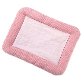 Homestic Rectangular Dog & Cat Bed|Yarn Dyed Oxford Cloth|Nylon and Polyester with Cotton Filling|Self-Cooling Bed for Dog & Cat|Small Light-Weight & Durable Dog Bed|ZQCJ005P-L|Pink