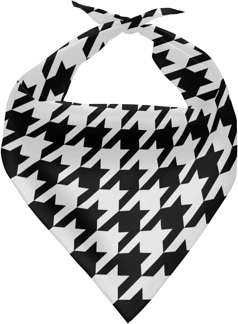 Howilath Dog Bandana - Black & White Houndstooth Washable Triangle Neckerchief - Colorful Bibs Scarf for Cats and Pets