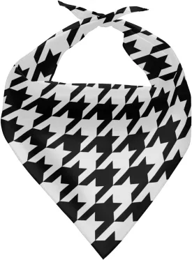 Howilath Dog Bandana - Black & White Houndstooth Washable Triangle Neckerchief - Colorful Bibs Scarf for Cats and Pets