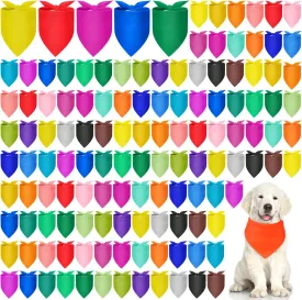 Kacctyen 100 Pieces Dog Bandanas Bulk Plain Blank Heat Transfer Triangle Dog Bibs Washable Adjustable DIY Bandanas Puppy Cat Pets(31.5 x 21.65 x 21.65 Inch)