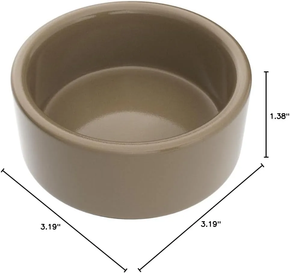Kaytee Stoneware Ceramic Pet Hamster Bowl, Brown, 3-Inch