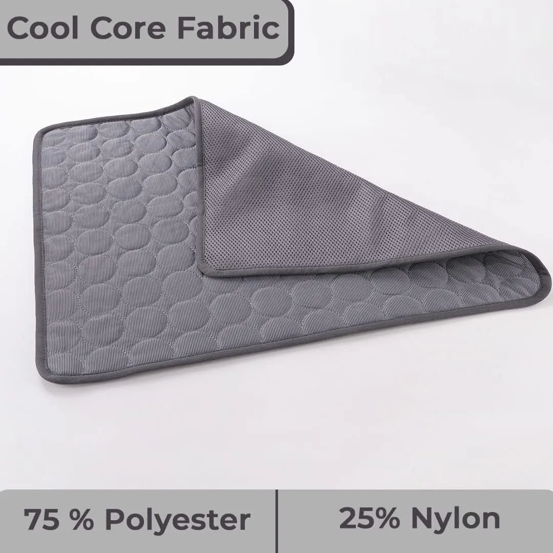 Kuber Industries Rectangular Dog & Cat Bed|Premium Cool Ice Silk Polyester With Bottom Mesh|MultiUtility Self-Cooling Pad For Dog & Cat|Light-weight & Durable Dog Bed|ZQCJ001DG-XL|Dark Grey(Pack Of 2)