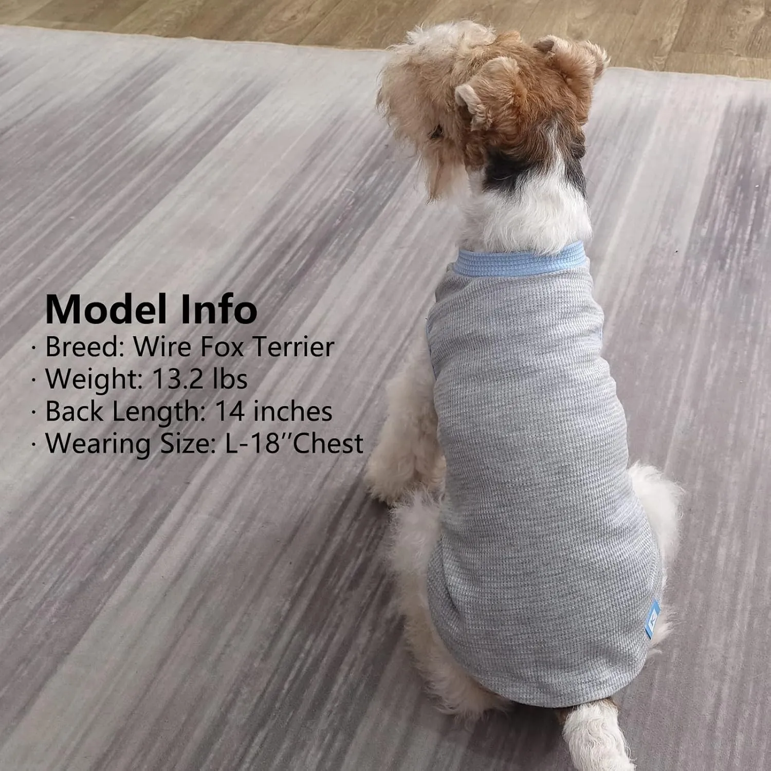 KYEESE 2Pack Dog Shirts Waffle for Small Dogs Stretchy Pet T-Shirts Lightweight Dog Tank Top Sleeveless Dogs Vest Breathable, X-Large, Blue Grey