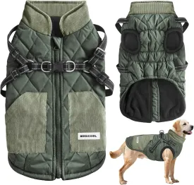 Mosucoirl Warm Dog Coats Pet Clothes, Waterproof Dogs Jacket Reflective Pet Outfits Winter Dog Cold Weather Coat Cozy Snow Jackets Vest for Small Medium Large Dogs Puppy Doggie