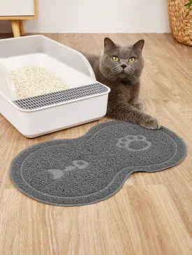 Paw Fish Bone Pattern Cat Litter Mat