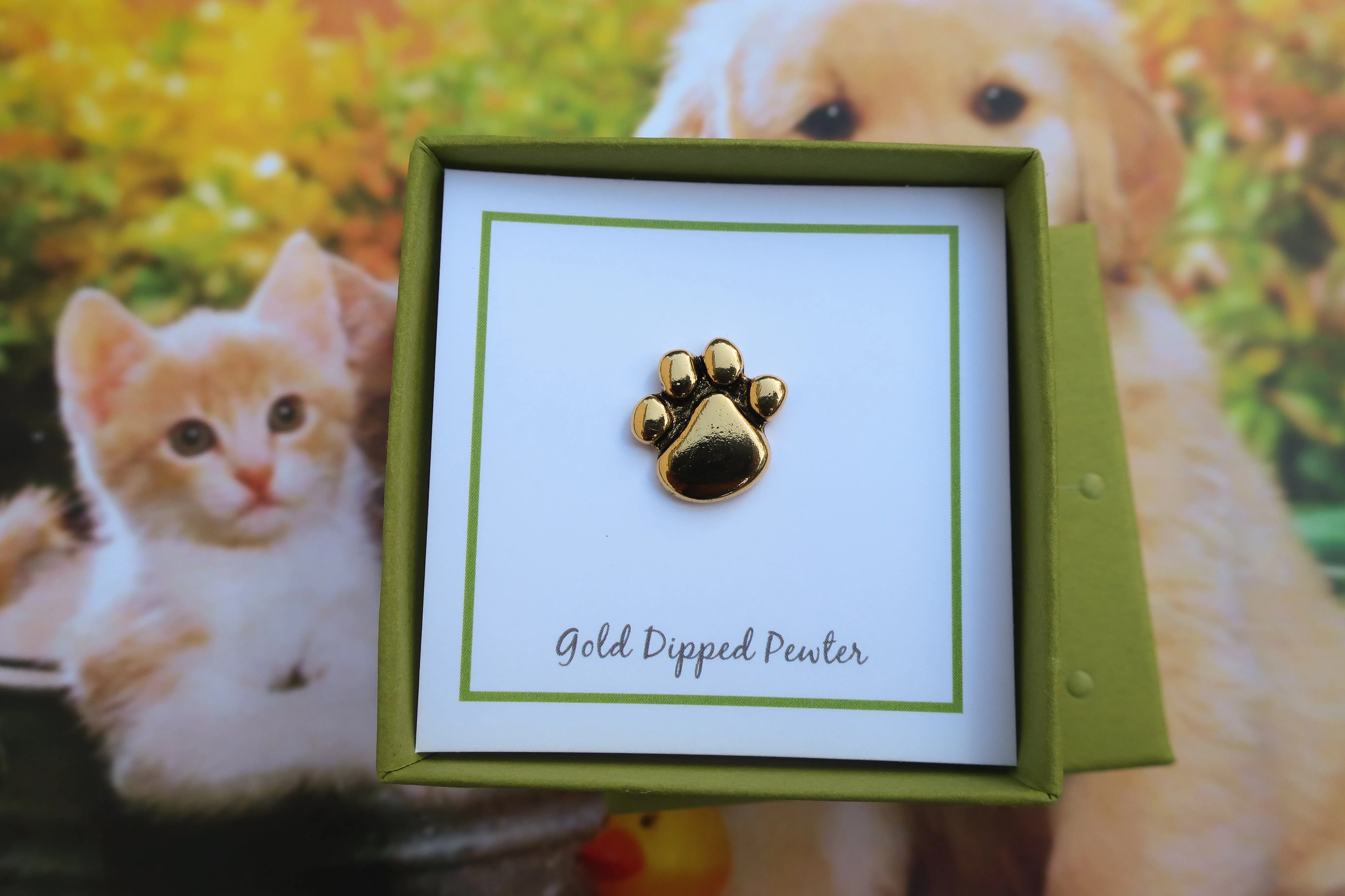 Paw Print Gold Lapel Pin