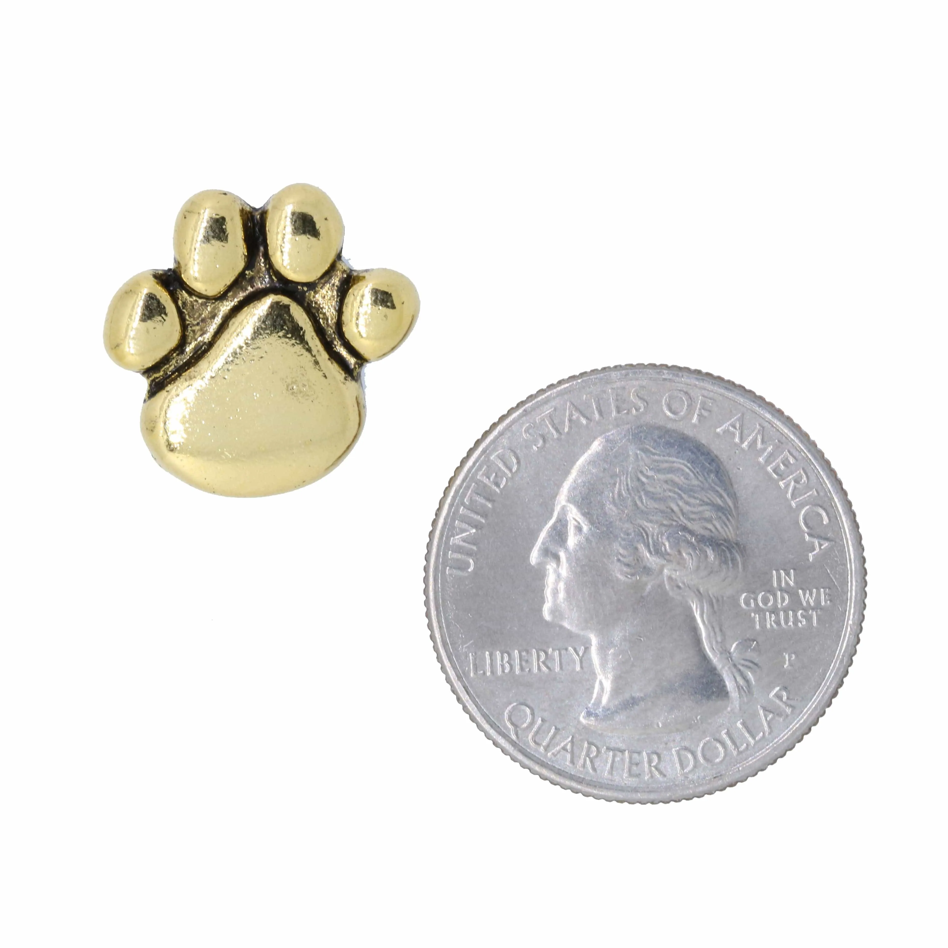 Paw Print Gold Lapel Pin