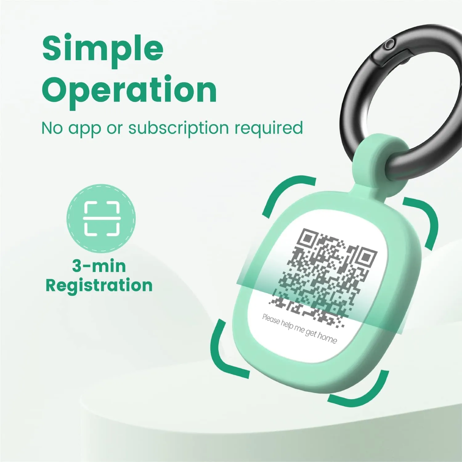 Pawaii QR Code Pet ID Tag, Silent Silicone Dog ID Tag, Modifiable Pet Online Profile, Free Online Pet Page Emergency Contact, Scan QR Receive Instant Pet Location Alert Email, 1Pack (Green)