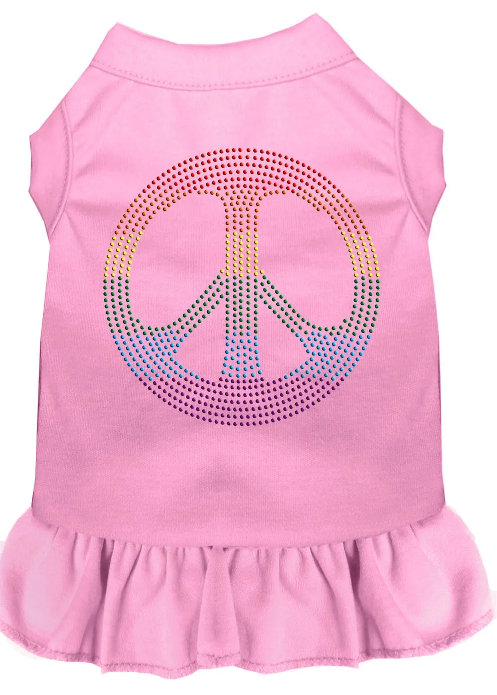 Pet Dog & Cat Dress Rhinestone, "Rainbow Peace"