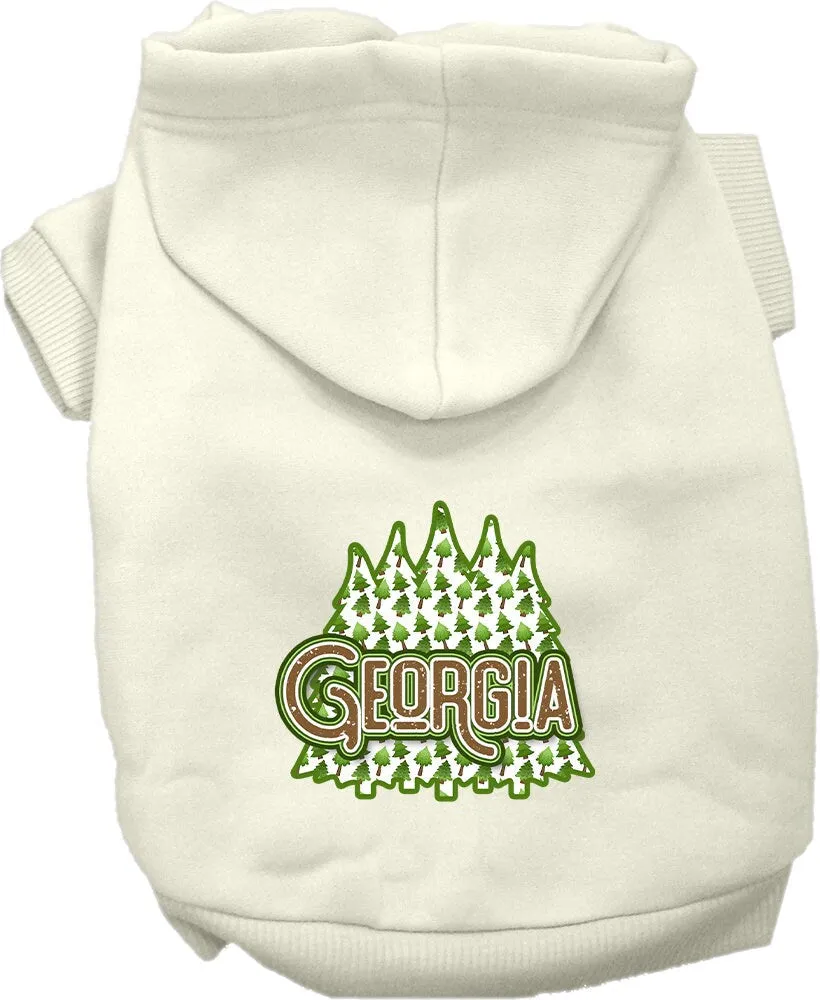 Pet Dog & Cat Screen Printed Hoodie for Medium to Large Pets (Sizes 2XL-6XL), "Georgia Woodland Trees"