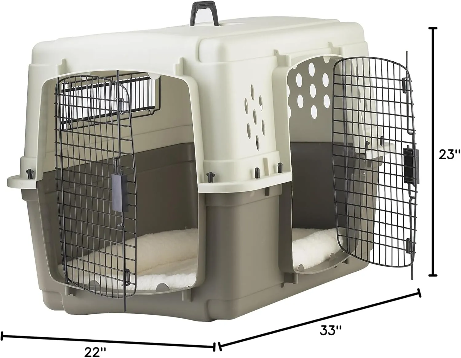 Pet Lodge Two Door Dog Crate | Designed for Air Transport | Side Door Dog Kennel | Easy to Clean Pet Crate | for Pets Up to 50 lbs | Medium