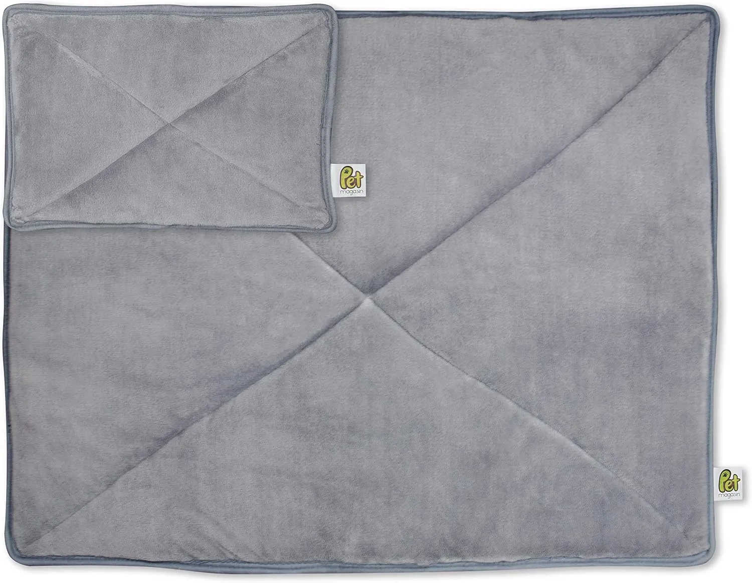 Pet Magasin Self Warming Pet Pad Set of 2 Indoor Heating & Cooling Soft Pet Bed Mats for Cats and Dogs Gray (Small 17x11 inches & Large 34.5x28.5 inches) Non-slip Base Hand Wash Scratch Resistant