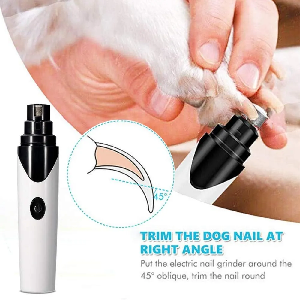 Pet Nail Grinder Usb Rechargeable Dog Nail Grinder Pet Clippers Trimmers Paw Nail Files For Cat And Dog Grooming Tools 1Set 1 Grinding Stone