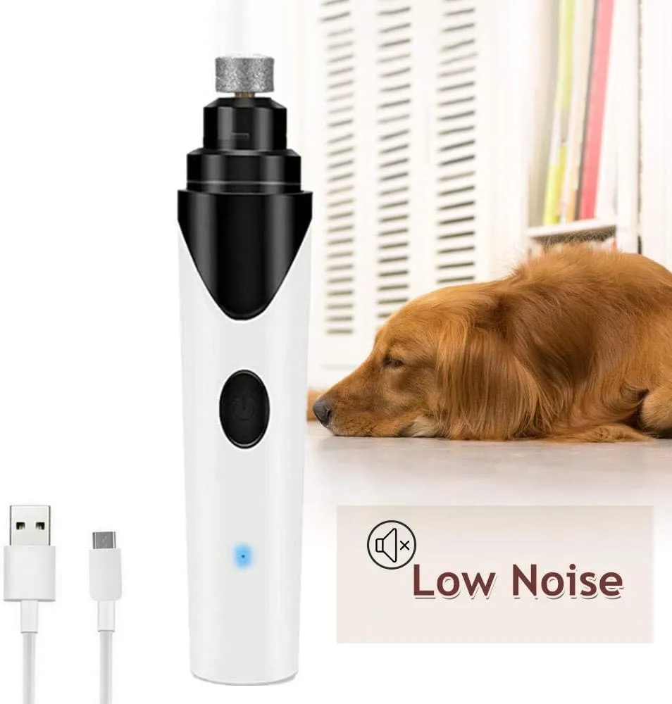 Pet Nail Grinder Usb Rechargeable Dog Nail Grinder Pet Clippers Trimmers Paw Nail Files For Cat And Dog Grooming Tools 1Set 1 Grinding Stone