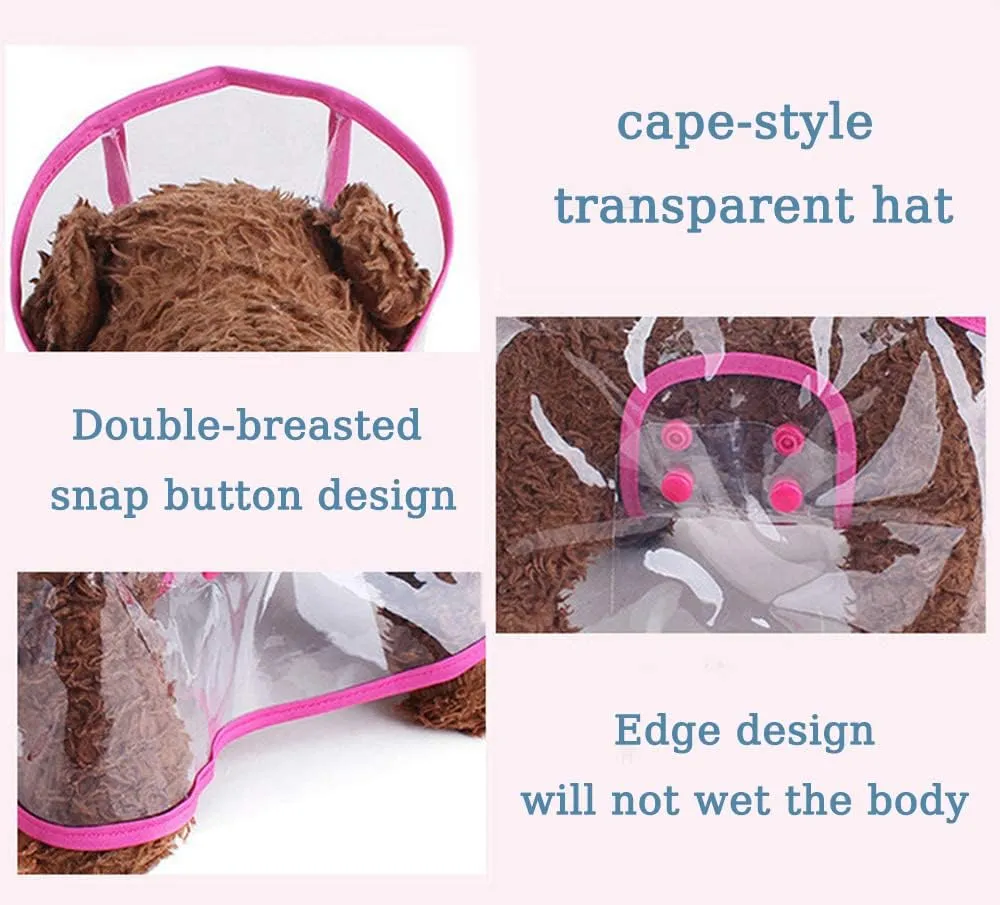 Pet Raincoat,Small Dog Waterproof Puppy Raincoat Coat Transparent Pet Dog Rainwear Clothes for Small Dogs Cats (L,Black)
