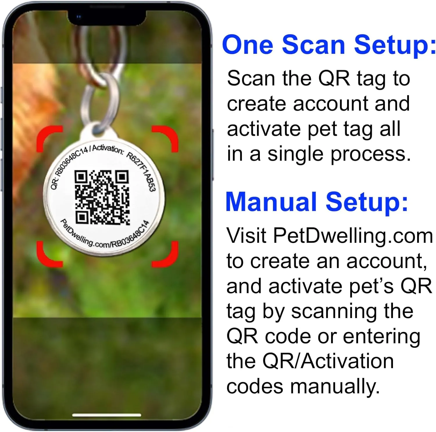 Premium QR Code Pet ID Tags - Dog Tags and Cat Tags, Connect to Online Pet Profile, Receive Instant Scanned Tag Location Email Alert