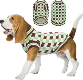 Round Neck Pullover Dog Sweater,Pet Sweaters for Dogs Boy and Girl,Pet Knit Dog Clothes,Pet Clothing,Suitable for Various Types of Dogs(Green Group L)