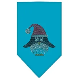 Santa Penguin Rhinestone Bandana Turquoise Large