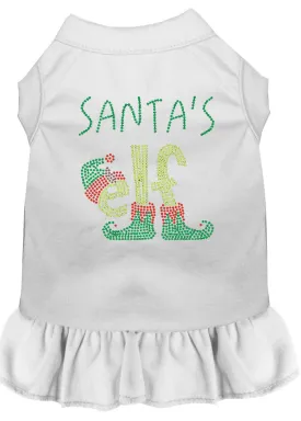 Santa's Elf Rhinestone Dog Dress White Xxl (18)