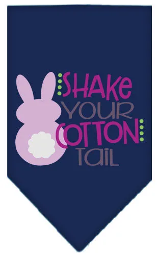 Shake Your Cotton Tail Screen Print Pet Bandana Navy Blue Large