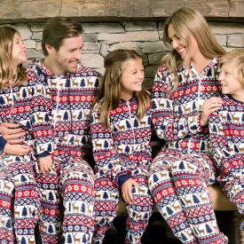 SleepytimePjs Family Matching Fleece Deer Fair Isle Footed Onesie Pajamas