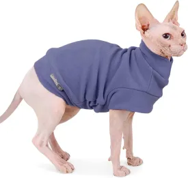 Small Dogs Fleece Dog Sweatshirt - Cold Weather Hoodies Spring Soft Vest Thickening Warm Cat Sweater Puppy Clothes Sweater Winter Sweatshirt Pet Pajamas for Small Dog Cat Puppy (Small, Grayish Purple)