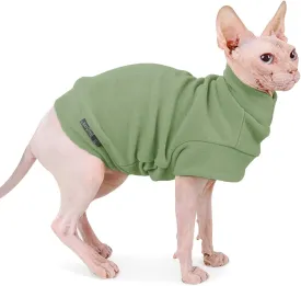 Small Dogs Fleece Dog Sweatshirt - Cold Weather Hoodies Spring Soft Vest Thickening Warm Cat Sweater Puppy Clothes Sweater Winter Sweatshirt Pet Pajamas for Small Dog Cat Puppy (Small, Green)