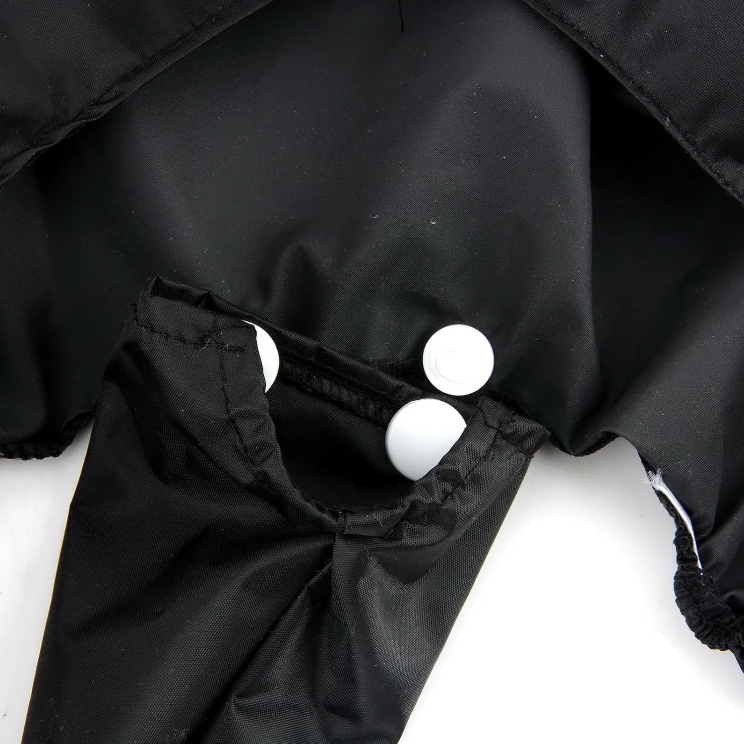 SMALLLEE_LUCKY_STORE Cute Raincoat for Small Dogs with Hood and Boots Detachable Tail Puppy Botton Down Rain Jacket Full Boby 4 Leg Jumpsuit Waterproof Lightweight Clothes,Black,M