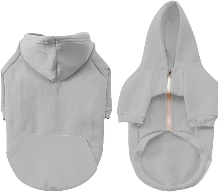 Soft Dog Sweatshirt, Warm Dog Fleece Hoodie for Small Medium Dogs, Winter Puppy Sweater - Pocket and Cat Apparel