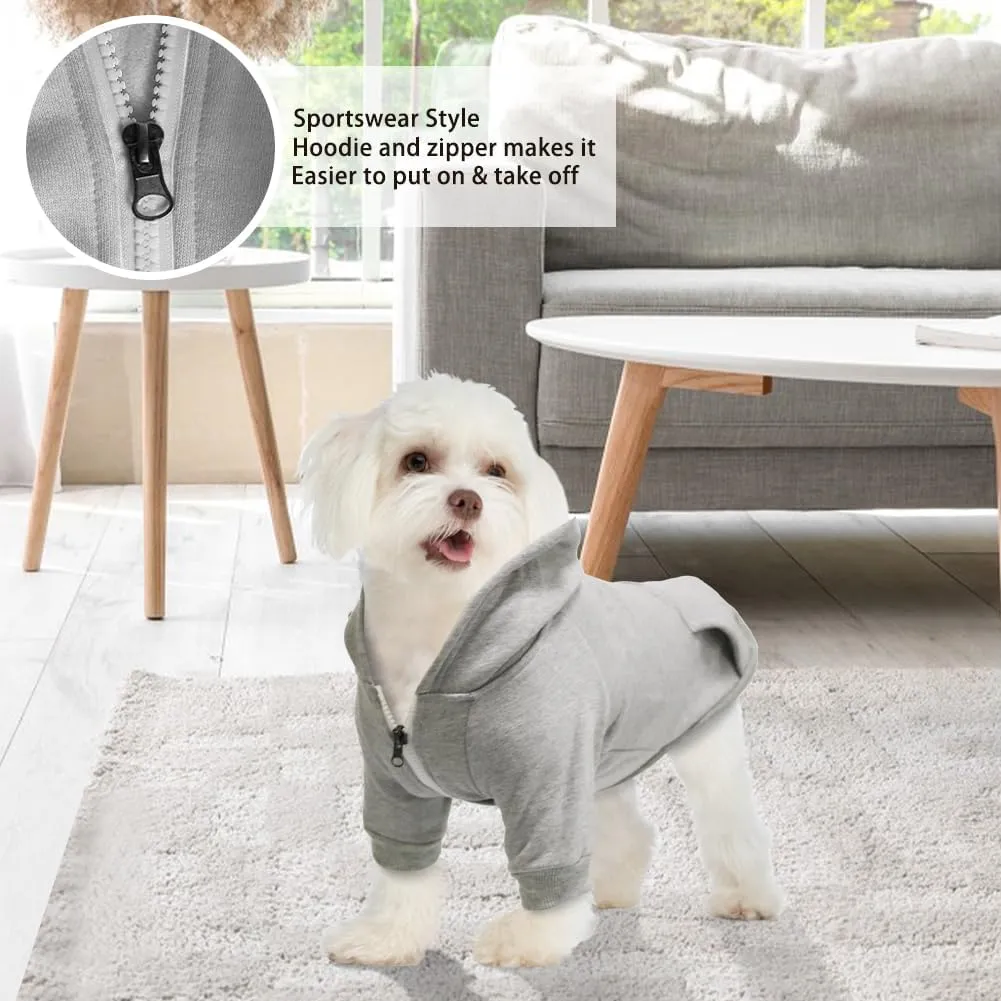 Soft Dog Sweatshirt, Warm Dog Fleece Hoodie for Small Medium Dogs, Winter Puppy Sweater - Pocket and Cat Apparel