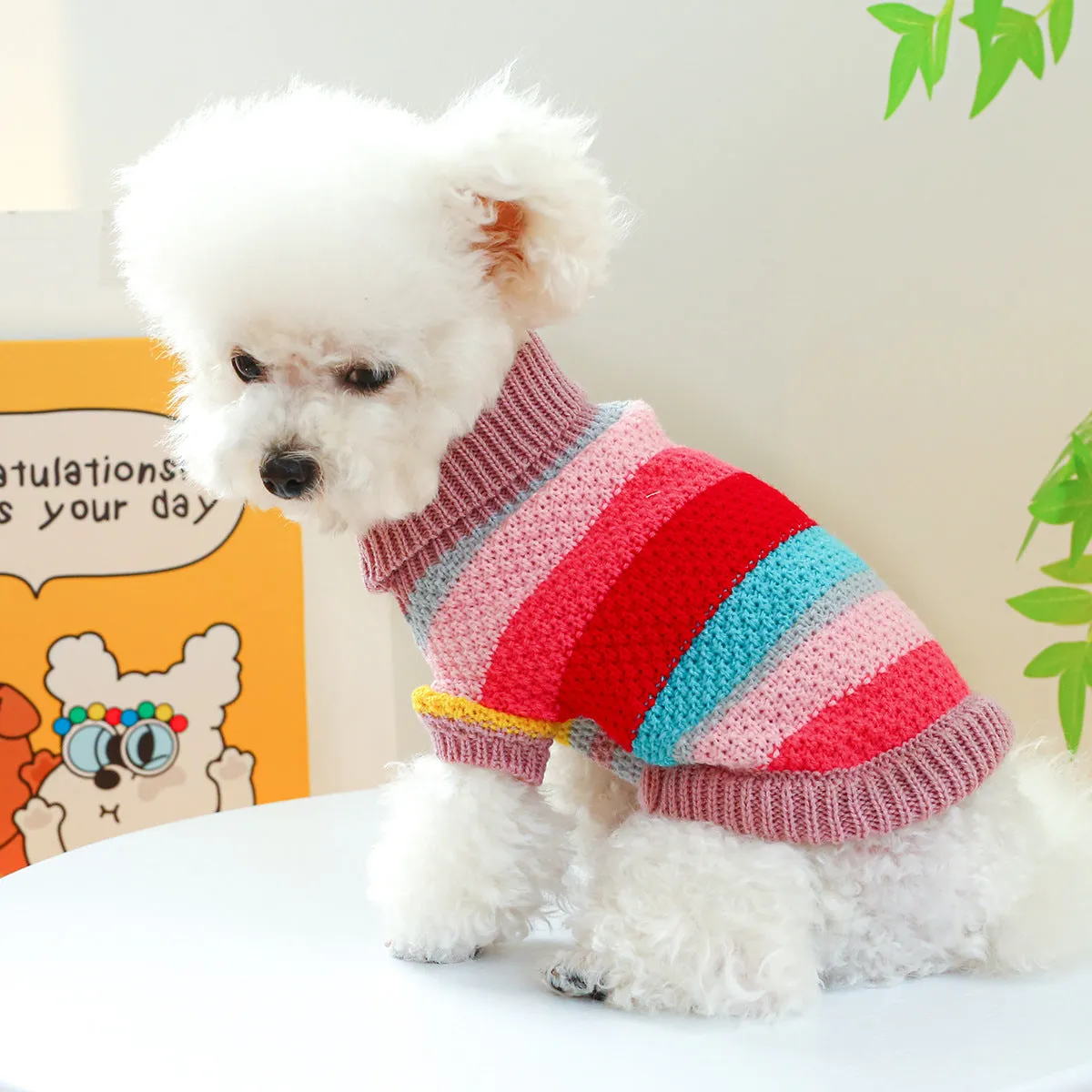 Spot Cross-Border Hot-Selling Pet Clothes | Star Sweater for Dogs & Cats | Autumn and Winter | Source Factory Direct Sales | One-Piece