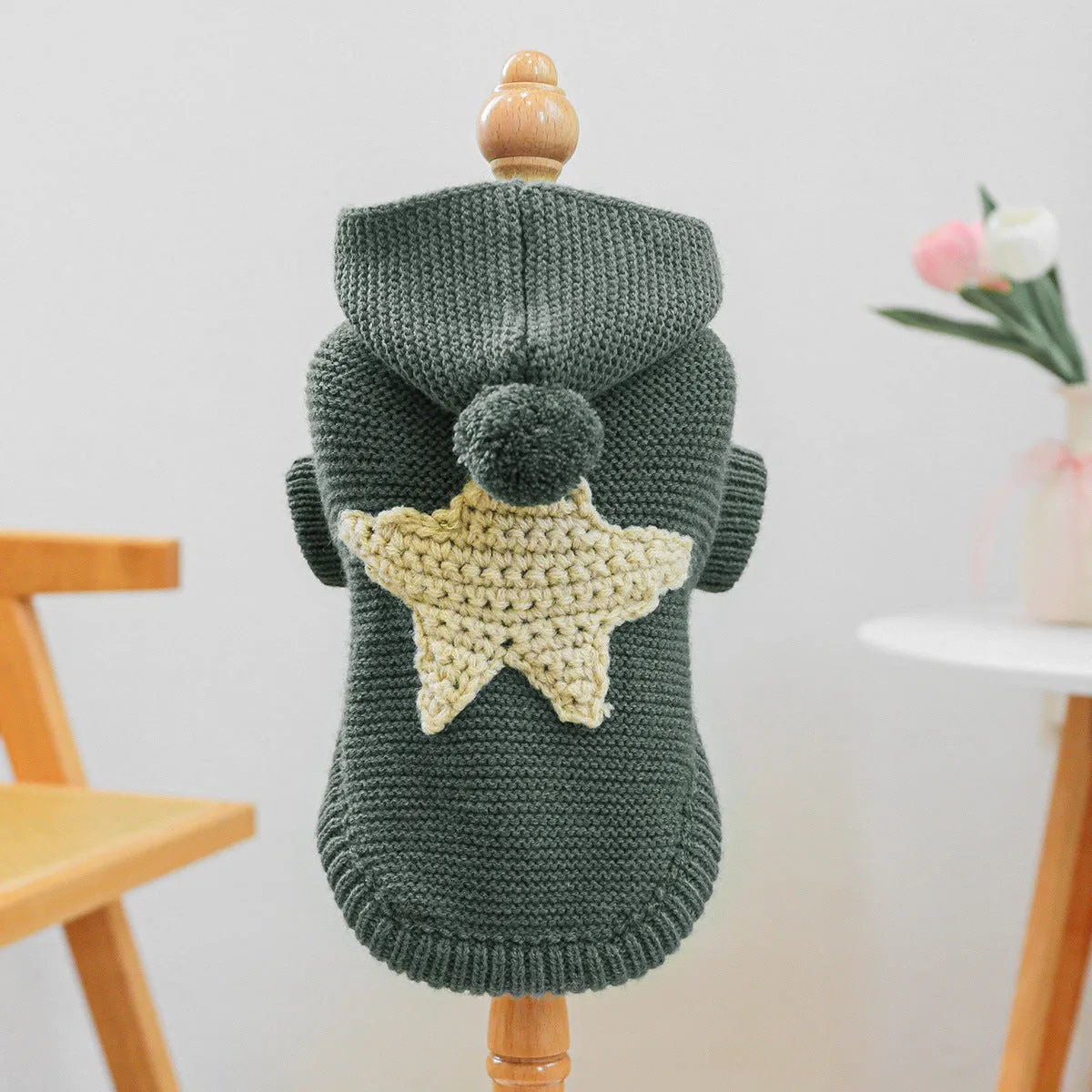 Spot Cross-Border Hot-Selling Pet Clothes | Star Sweater for Dogs & Cats | Autumn and Winter | Source Factory Direct Sales | One-Piece